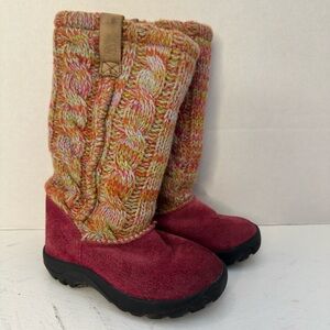 Keen Kids Boots in Red and Multicolor Knit